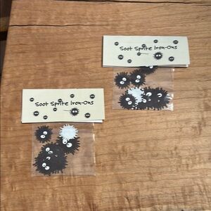 Soot Sprite Iron-On Patches - Black and White